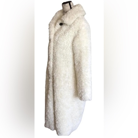 Zara Oyster White Teddy Bear Coat Bloggers Fave Size Small - Picture 6 of 7